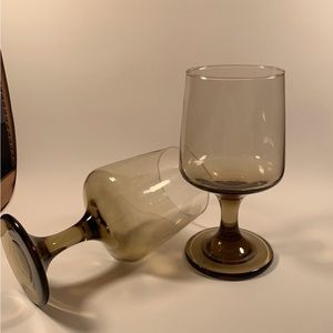 Vintage Libbey Tawny wine glasses - (set of 2)